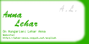 anna lehar business card